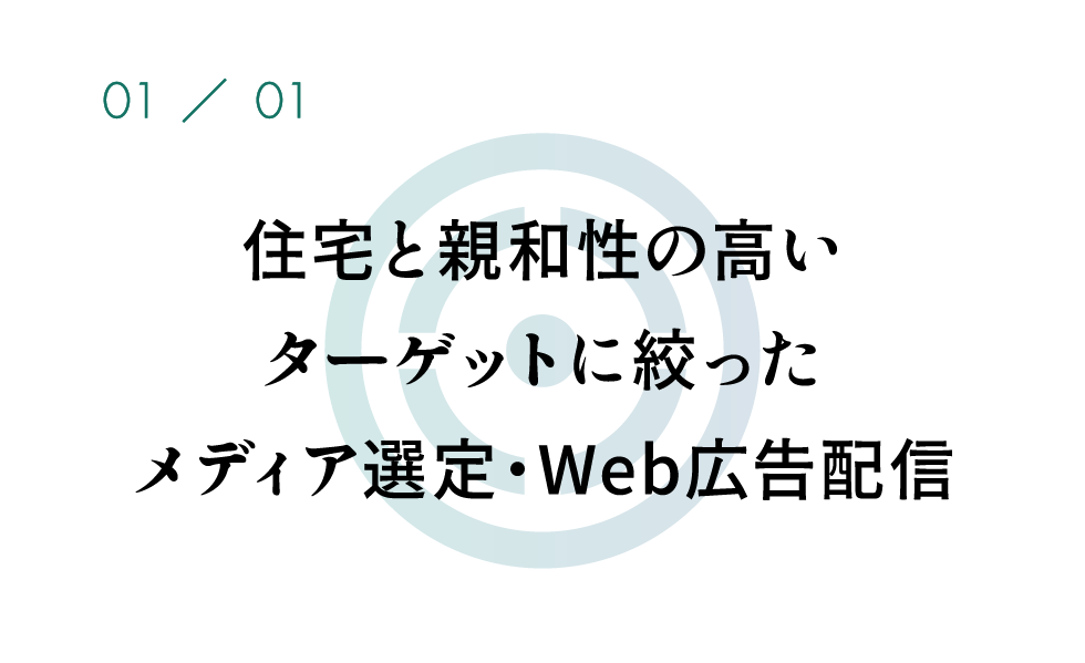 住宅と親和性の高いターゲットに絞ったメディア選定・Web広告配信